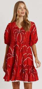 Lulalife Lulalife Idalia Dress Lulalife Idalia Dress Splash Swimwear Clothing Red / XS