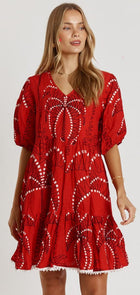 Lulalife Lulalife Idalia Dress Lulalife Idalia Dress Splash Swimwear Clothing Red / XS