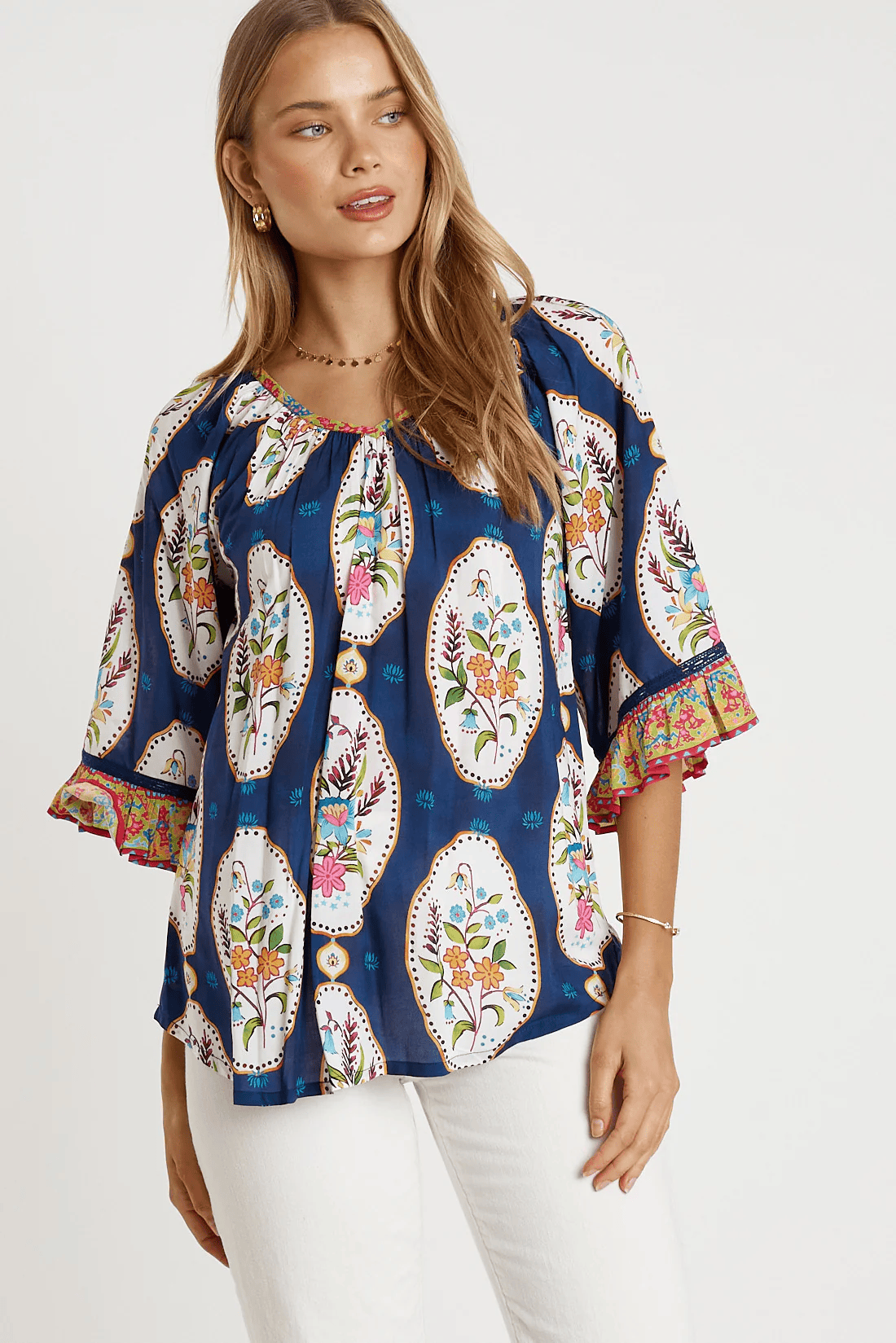 Lulalife Lulalife Imogen Top- Navy Lulalife Imogen Top- Navy Splash Swimwear Clothing