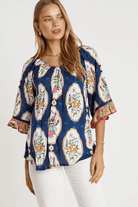 Lulalife Lulalife Imogen Top- Navy Lulalife Imogen Top- Navy Splash Swimwear Clothing