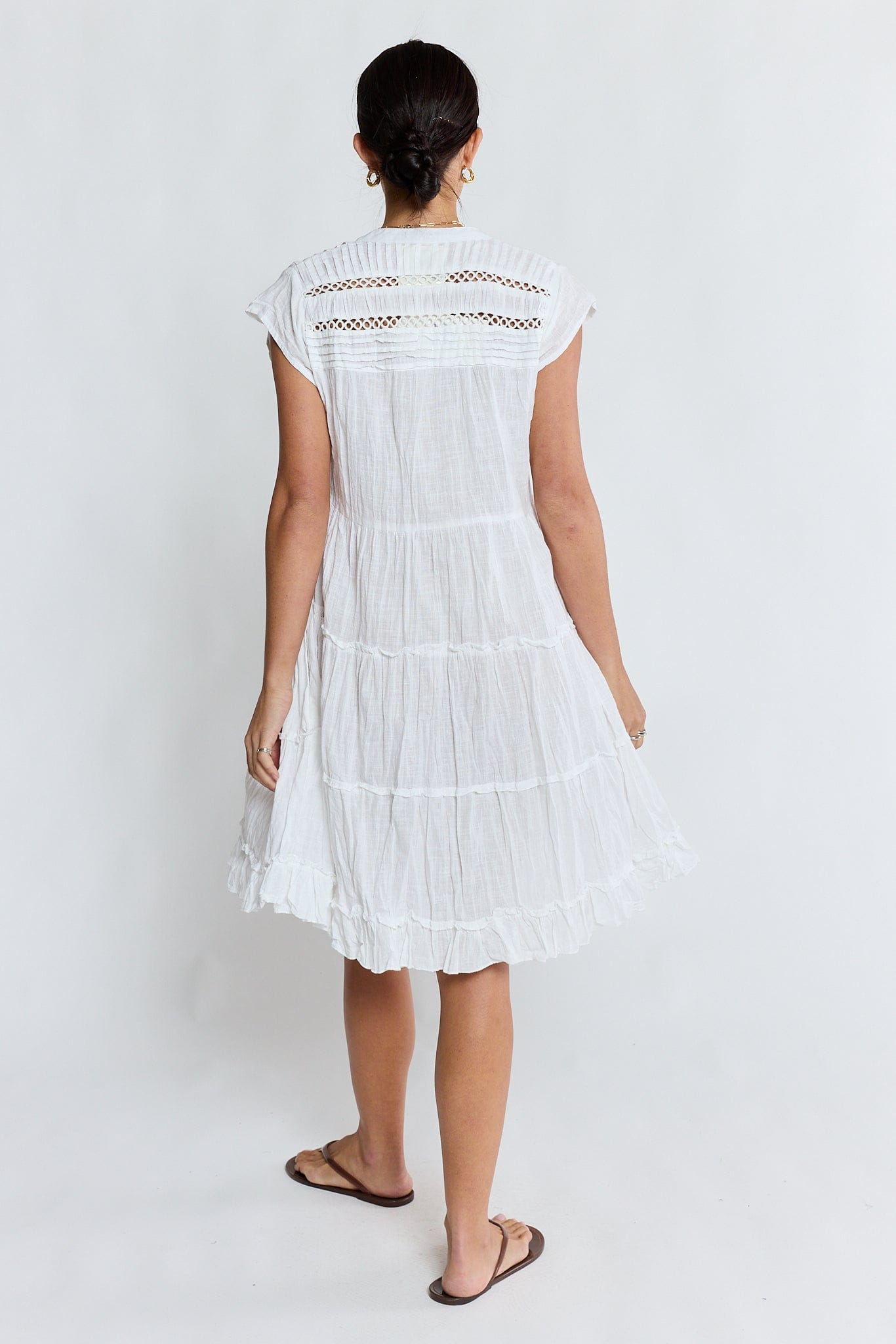 Lulalife Lulalife Laverne Tier Dress - White Lulalife Laverne Tier Dress - White Splash Swimwear Dresses