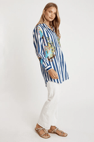 Lulalife Lulalife Lucciano Shirt - Navy Stripe Lulalife Lucciano Shirt - Navy Stripe Splash Swimwear Clothing