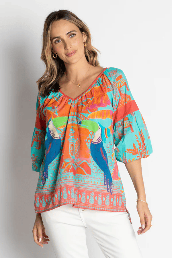 Lulalife Lulalife Marquita Top - Lagoon Lulalife Marquita Top - Lagoon Splash Swimwear Clothing