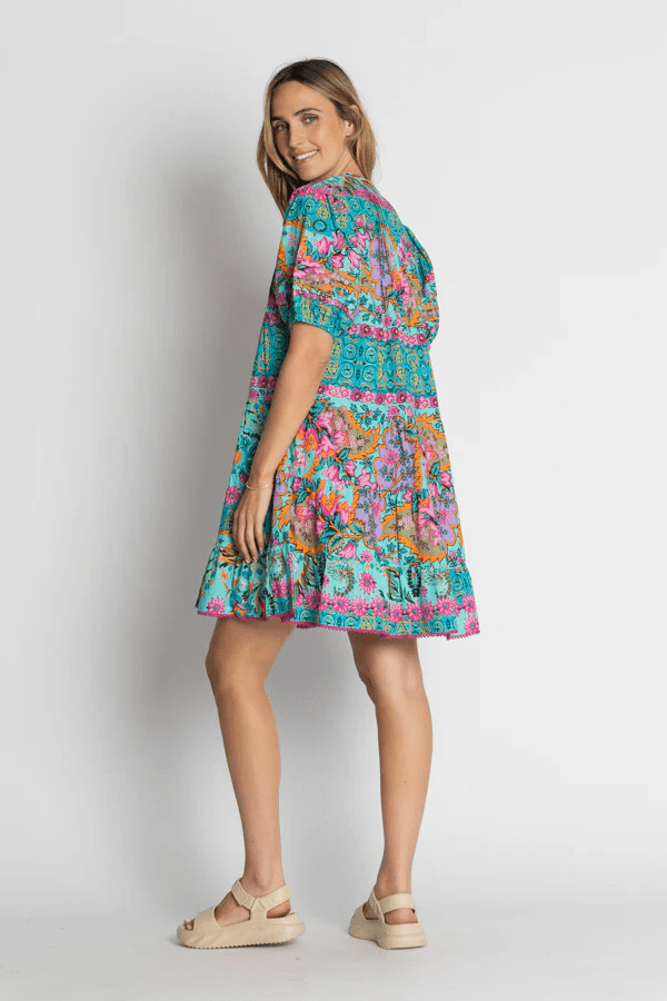 Lulalife Lulalife Ratana Dress - Lagoon Lulalife Ratana Dress - Lagoon Splash Swimwear Clothing