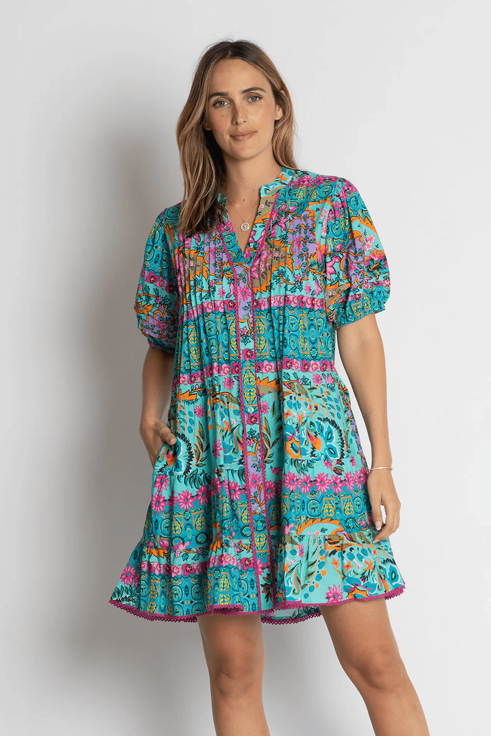 Lulalife Lulalife Ratana Dress - Lagoon Lulalife Ratana Dress - Lagoon Splash Swimwear Clothing