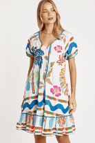 Lulalife Lulalife Tasmin Shirred Dress - White Lulalife Tasmin Shirred Dress - White Splash Swimwear Clothing