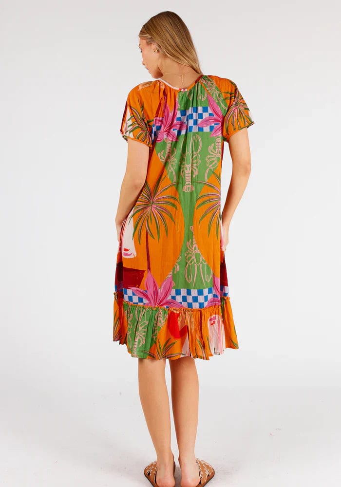 Lulalife Vivien Shirred Dress - Multi Lulalife Vivien Shirred Dress - Multi Splash Swimwear