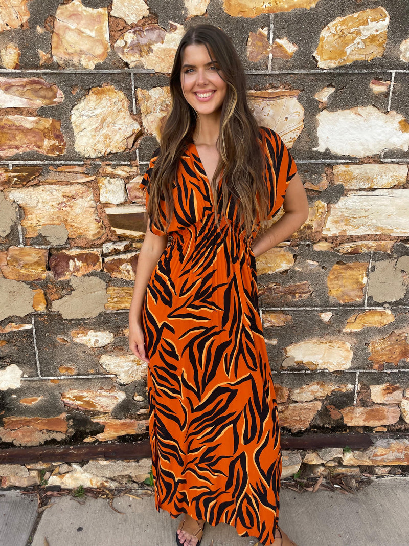 Lulu & Bird Bahama Beach Dress - Zebra Orange Splash Swimwear Dresses O/S 1000019429