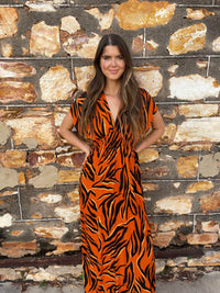 Lulu & Bird Bahama Beach Dress - Zebra Orange Splash Swimwear Dresses O/S 1000019429