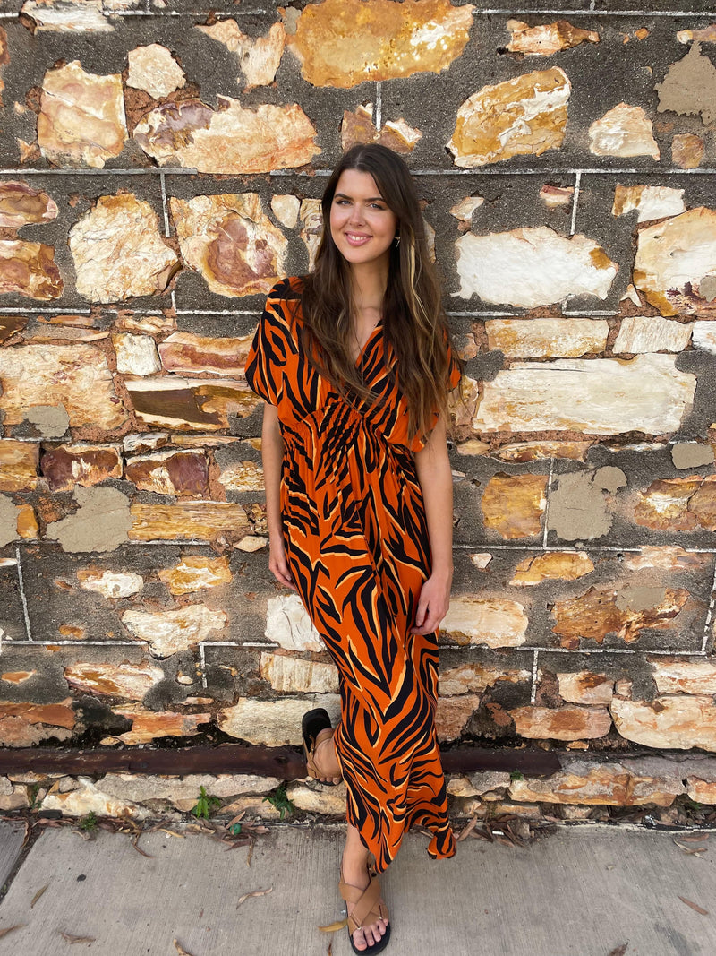 Lulu & Bird Bahama Beach Dress - Zebra Orange Splash Swimwear Dresses O/S 1000019429