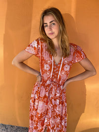 Lulu & Bird Dresses Orange / S/M Lotus Flower Spellbound Dress