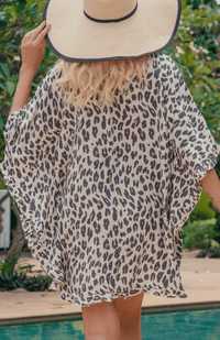 Lulu & Bird Short Kaftan - Leopard Lulu & Bird Boob Tube - Strork Mint Splash Swimwear Kaftans & Cover Ups O/S 1000009649