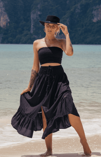 Lulu & Bird Wayfarer Skirt - Black Lulu & Bird Lorena Skirt w/Tassel - Black Splash Swimwear Skirts O/S 1000006013