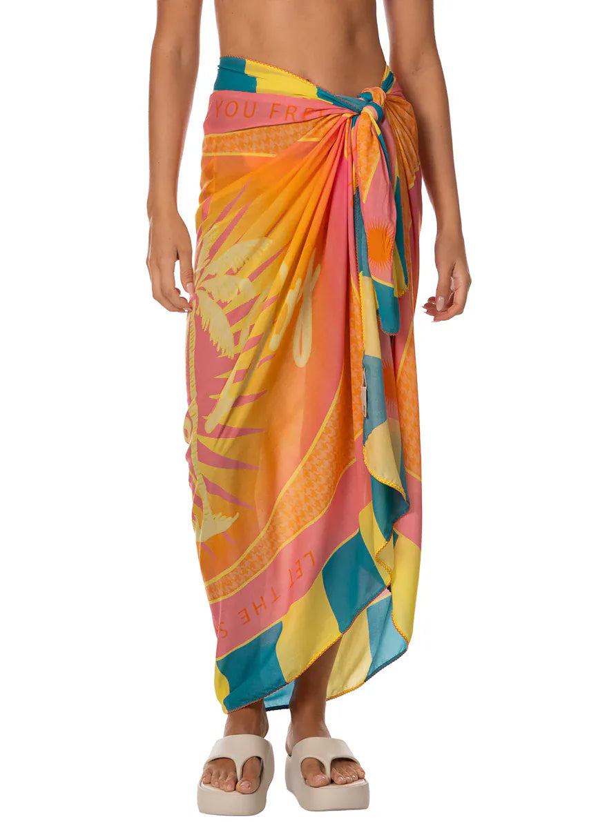 Maaji Maaji Golden Palm Isla Pareo - ADD SELLING PRICE PT2079CPR055 Maaji Golden Palm Isla Pareo - ADD SELLING PRICE Splash Swimwear Kaftans & Cover Ups One size