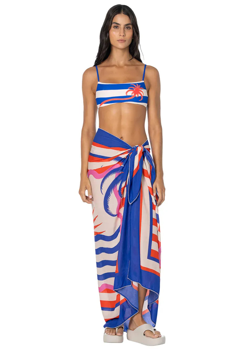 Maaji Maaji Maritime Mood Isla Pareo PT2079CPR057OS Maaji Maritime Mood Isla Pareo Splash Swimwear Kaftans & Cover Ups O/S 7702781725457