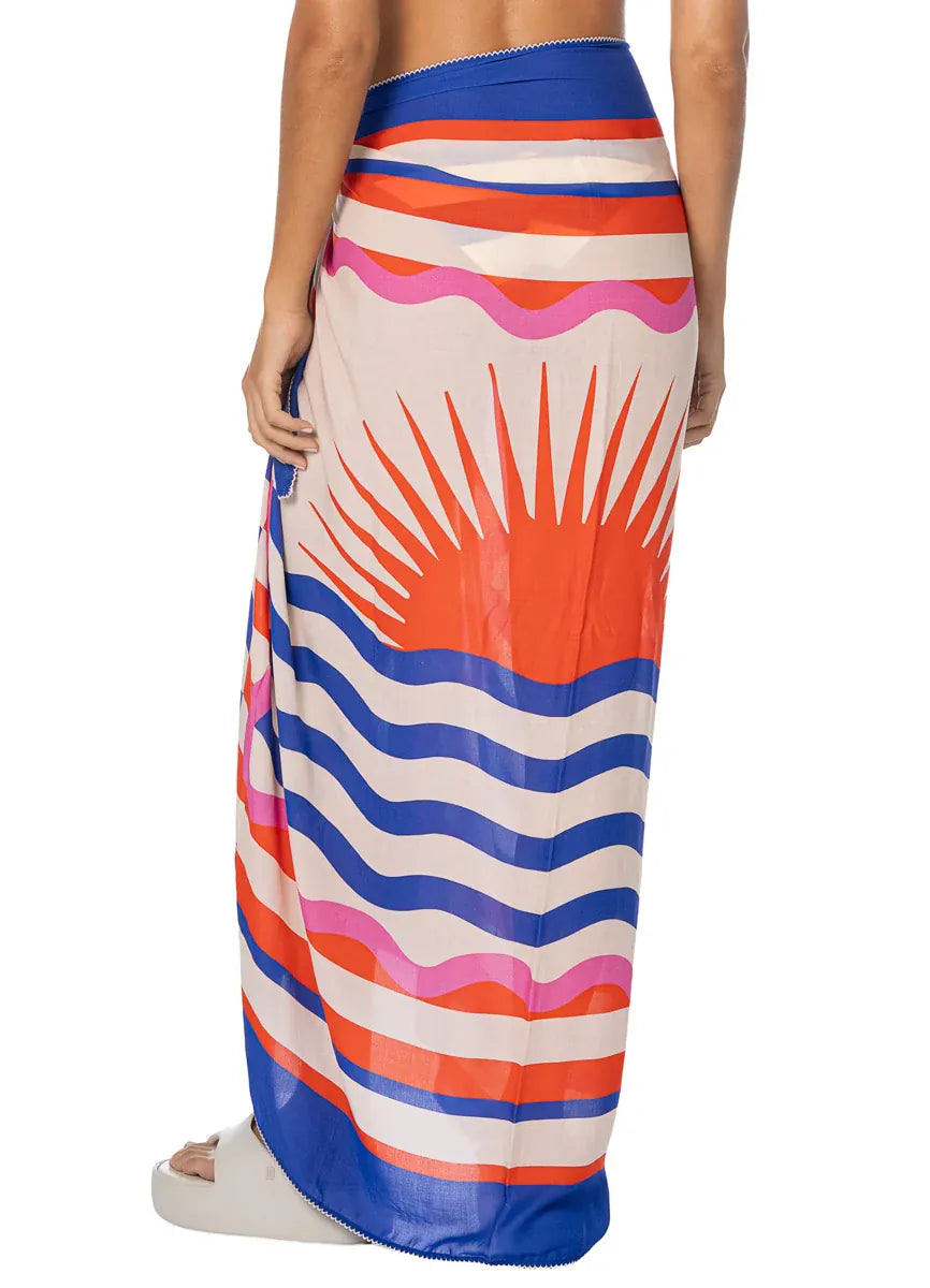 Maaji Maaji Maritime Mood Isla Pareo PT2079CPR057OS Maaji Maritime Mood Isla Pareo Splash Swimwear Kaftans & Cover Ups O/S 7702781725457