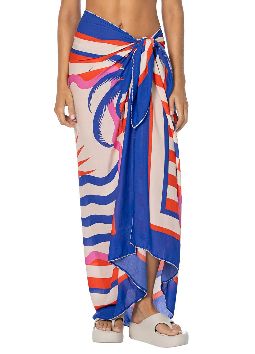 Maaji Maaji Maritime Mood Isla Pareo PT2079CPR057OS Maaji Maritime Mood Isla Pareo Splash Swimwear Kaftans & Cover Ups O/S 7702781725457