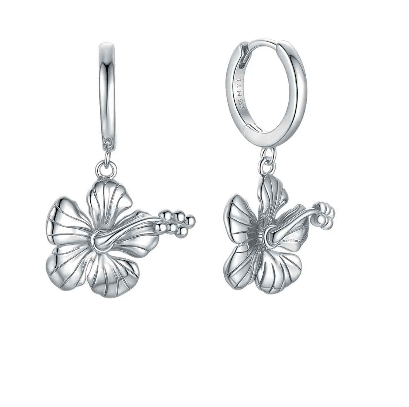 Malakai The Label Hibiscus Hoops HHE-142 Hibiscus Hoops Splash Swimwear Accessories Silver 10872227