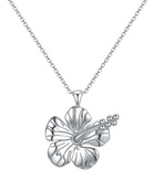 Malakai The Label Hibiscus Necklace - Silver HHN-144-SLV Hibiscus Necklace - Silver Splash Swimwear Accessories 1000029987