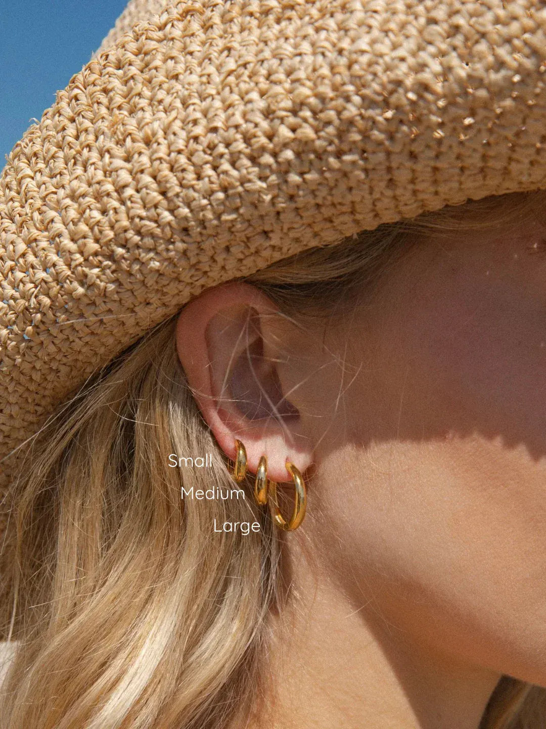 Malakai The Label Malakai Island Glow Small Hoops - 18K Gold IAE-603-GLD Malakai Island Glow Small Hoops - 18K Gold Splash Swimwear Accessories 93673891