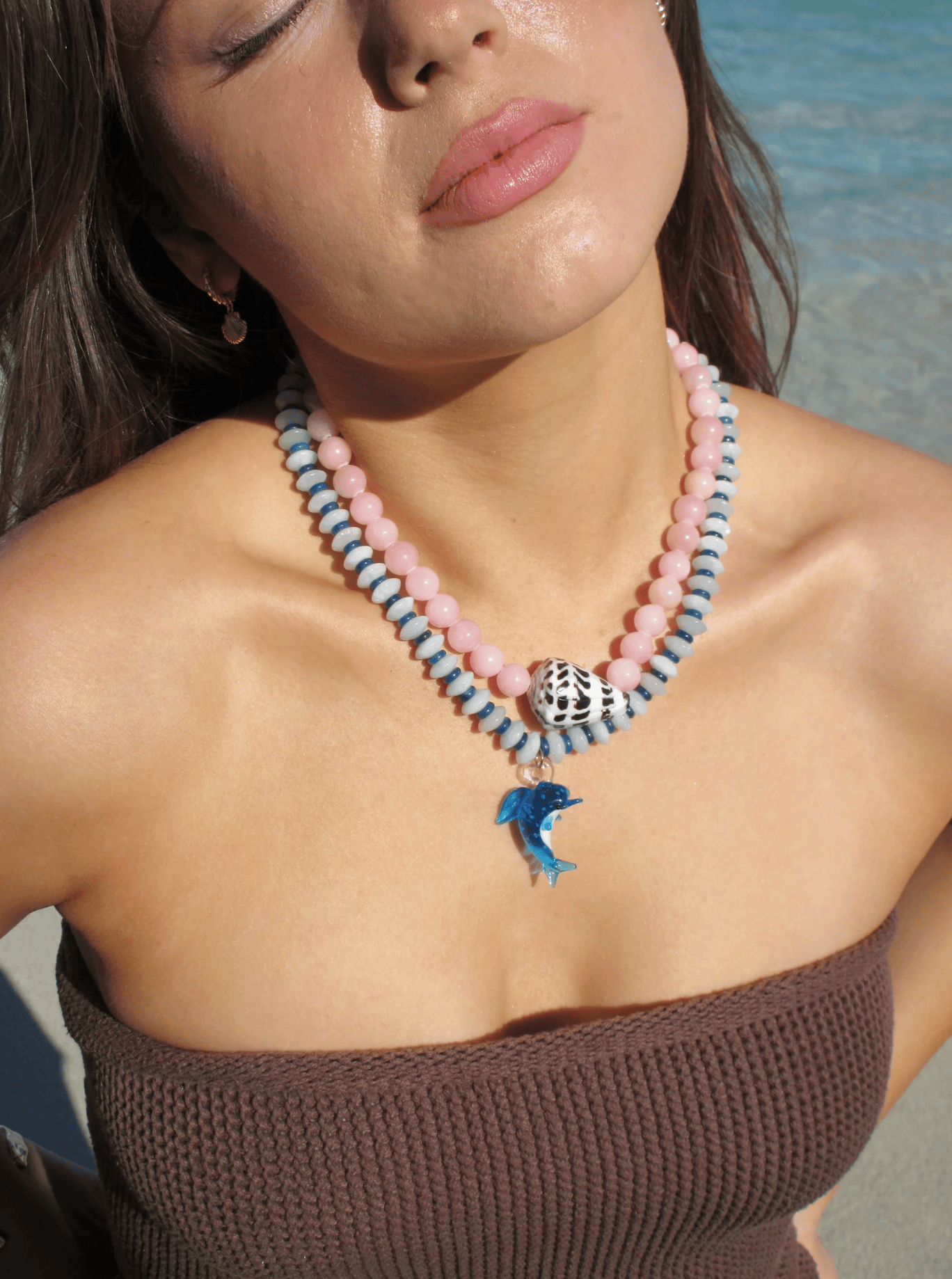 Malakai The Label Malakai The Label Lani Beaded Necklace - Gold BCN-196-GLD Malakai The Label Hibiscus Necklace - Silver Splash Swimwear Accessories 54263715