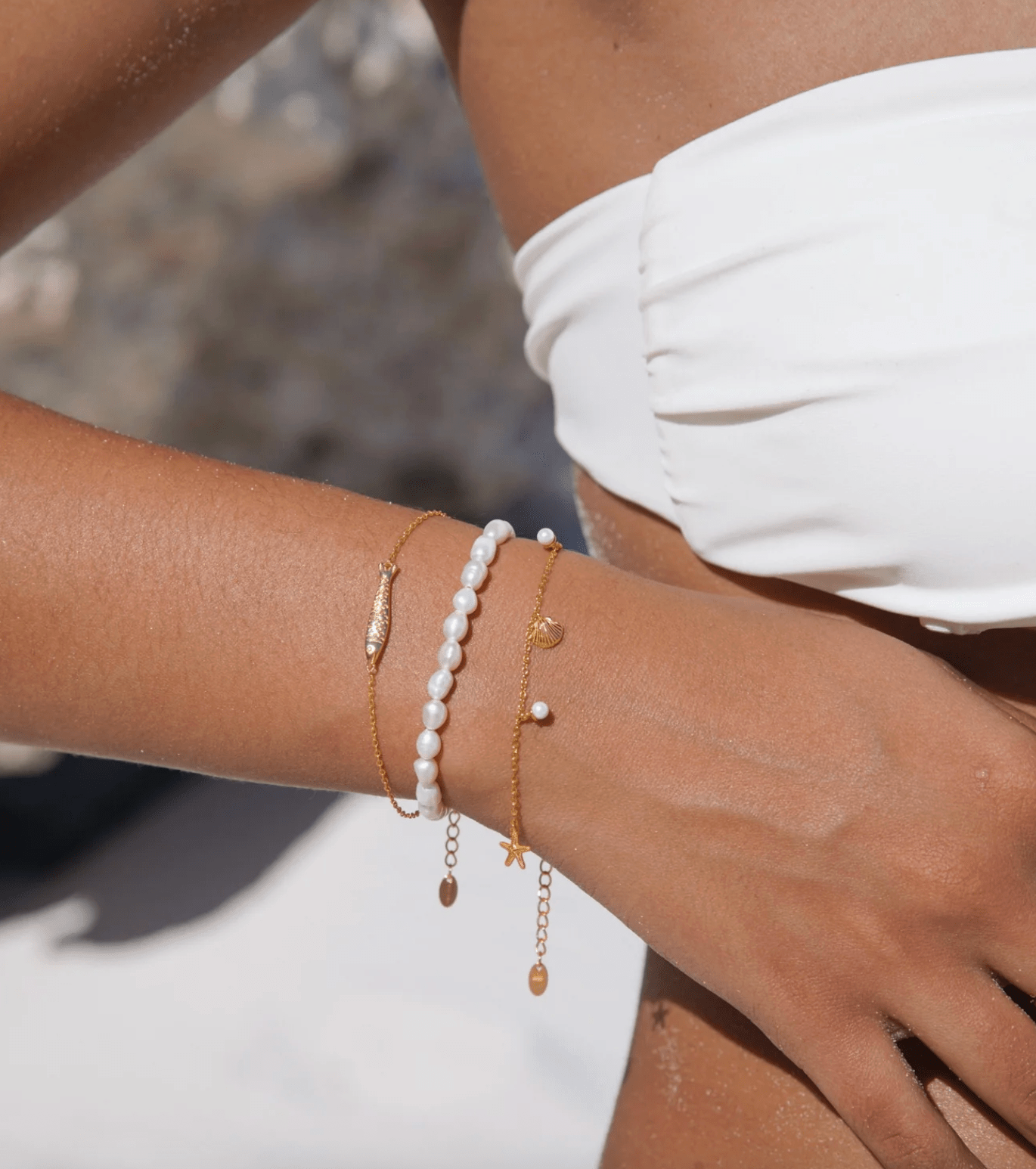 Malakai The Label Sardine Bracelet - 18k Gold SCB-113-GLD Sardine Bracelet - 18k Gold Splash Swimwear Accessories Gold 78623651