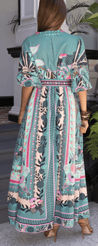 Mia Milani Mia Milani Palm Rio Maxi Dress - Green Mia Milani El Tropic Thin Strap Maxi Dress Splash Swimwear Dresses