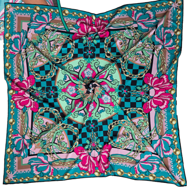 Mia Milani Mia Milani Uptown Empire Square Scarf LPE837 Mia Milani Uptown Empire Square Scarf Splash Swimwear O/S