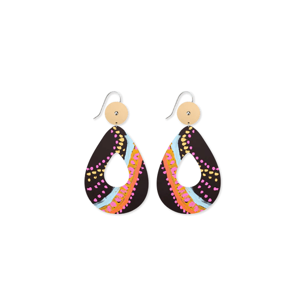 Moe Moe Murdie Morris Dreaming Small Avo Circle Drop Earrings Splash Swimwear ESACDDMM33