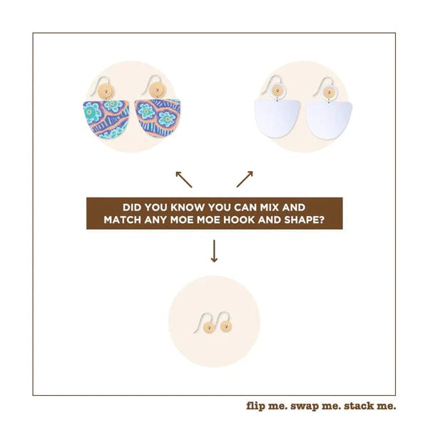 Moe Moe Murdie Morris Storytelling Layered Iconic Bell Circles Drop Earrings Splash Swimwear EOBCDSMM33