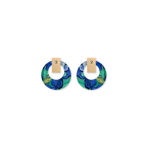 Moe Moe Van Gogh Irises Layered Small Retro Stud Earrings Moe Moe Van Gogh Irises Layered Small Retro Stud Earrings Splash Swimwear ELSRSIVG37