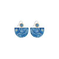 Moe Moe Van Gogh Starry Night Large Bell Circles Drop Earrings Moe Moe Van Gogh Starry Night Large Bell Circles Drop Earrings Splash Swimwear ELBCDSNVG37