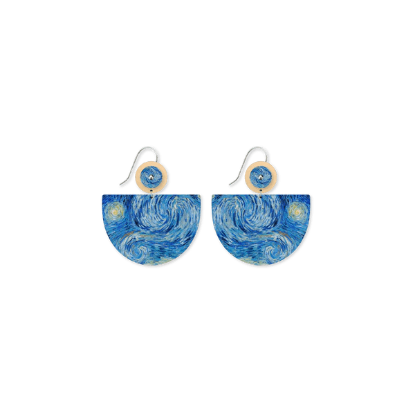 Moe Moe Van Gogh Starry Night Large Bell Circles Drop Earrings Moe Moe Van Gogh Starry Night Large Bell Circles Drop Earrings Splash Swimwear ELBCDSNVG37