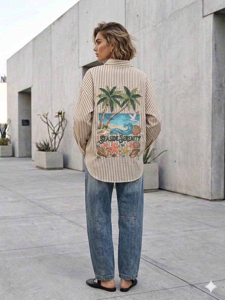 Mondara Mykonos Striped Shirt Mykonos Striped Shirt Splash Swimwear Shirt