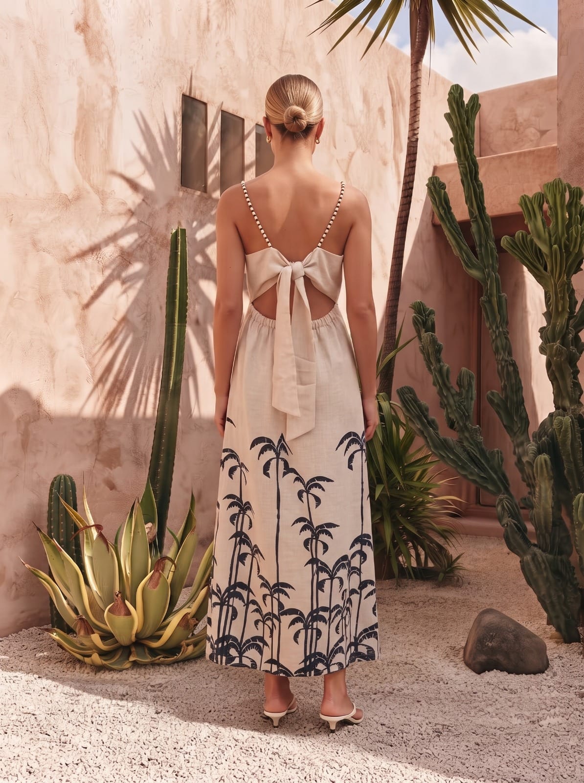 Mondara Palmera Midi Dress in Natural Palmera Midi Dress in Natural Splash Swimwear Dress