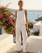 Mondara Santorini Cutwork Tank - White Santorini Cutwork Tank - White Splash Swimwear Top