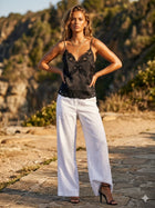 Mondara Sorella Embroidered Cami L1134 Sorella Embroidered Cami Splash Swimwear Tops Black / 8 30619551193593