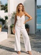 Mondara Sorella Embroidered Cami L1134 Sorella Embroidered Cami Splash Swimwear Tops Ivory / 8 31526181098553