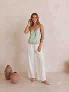 Mondara Sorella Embroidered Cami L1134 Sorella Embroidered Cami Splash Swimwear Tops Sage / 8 29571901008985