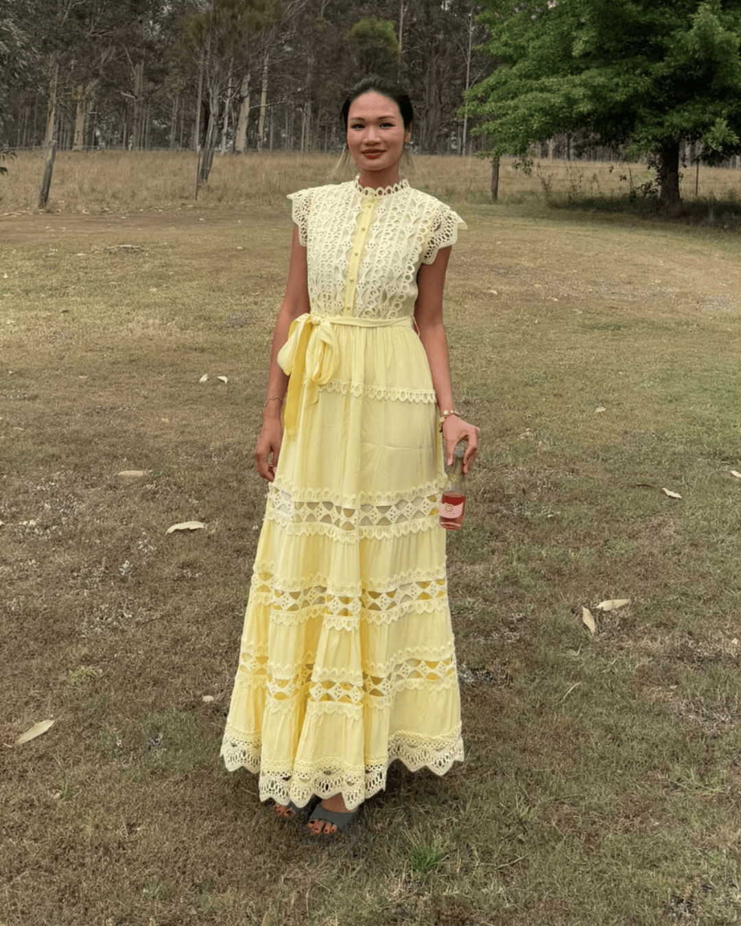 Mondara Sorrento Lace Maxi Dress - Lemon Sorrento Lace Maxi Dress - Lemon Splash Swimwear Dress