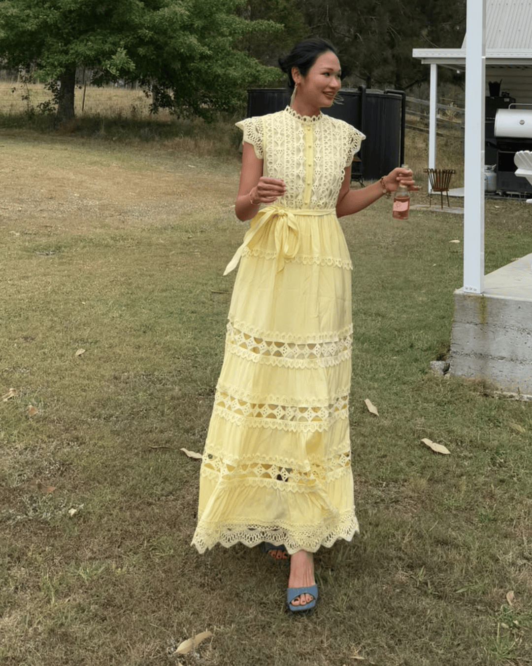 Mondara Sorrento Lace Maxi Dress - Lemon Sorrento Lace Maxi Dress - Lemon Splash Swimwear Dress