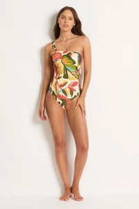 Monte & Lou Fernanda Asymmetrical One Piece Splash Swimwear One Pieces