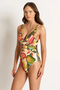 Monte & Lou Fernanda Multi Fit V One Piece Splash Swimwear One Pieces