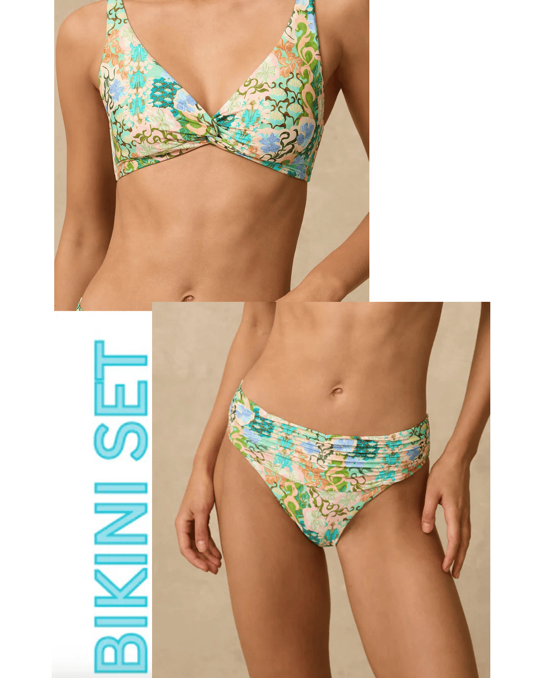 Monte & Lou Monte & Lou Ayla Multi Fit Twist Crop & Mid Rise Ruched Pant Monte & Lou Ayla Multi Fit Twist Crop & Mid Rise Ruched Pant Splash Swimwear Bikini Set AU16/US12