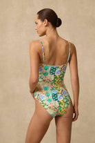 Monte & Lou Monte & Lou Ayla Scarf Tie Bandeau One Piece Monte & Lou Ayla Scarf Tie Bandeau One Piece Splash Swimwear