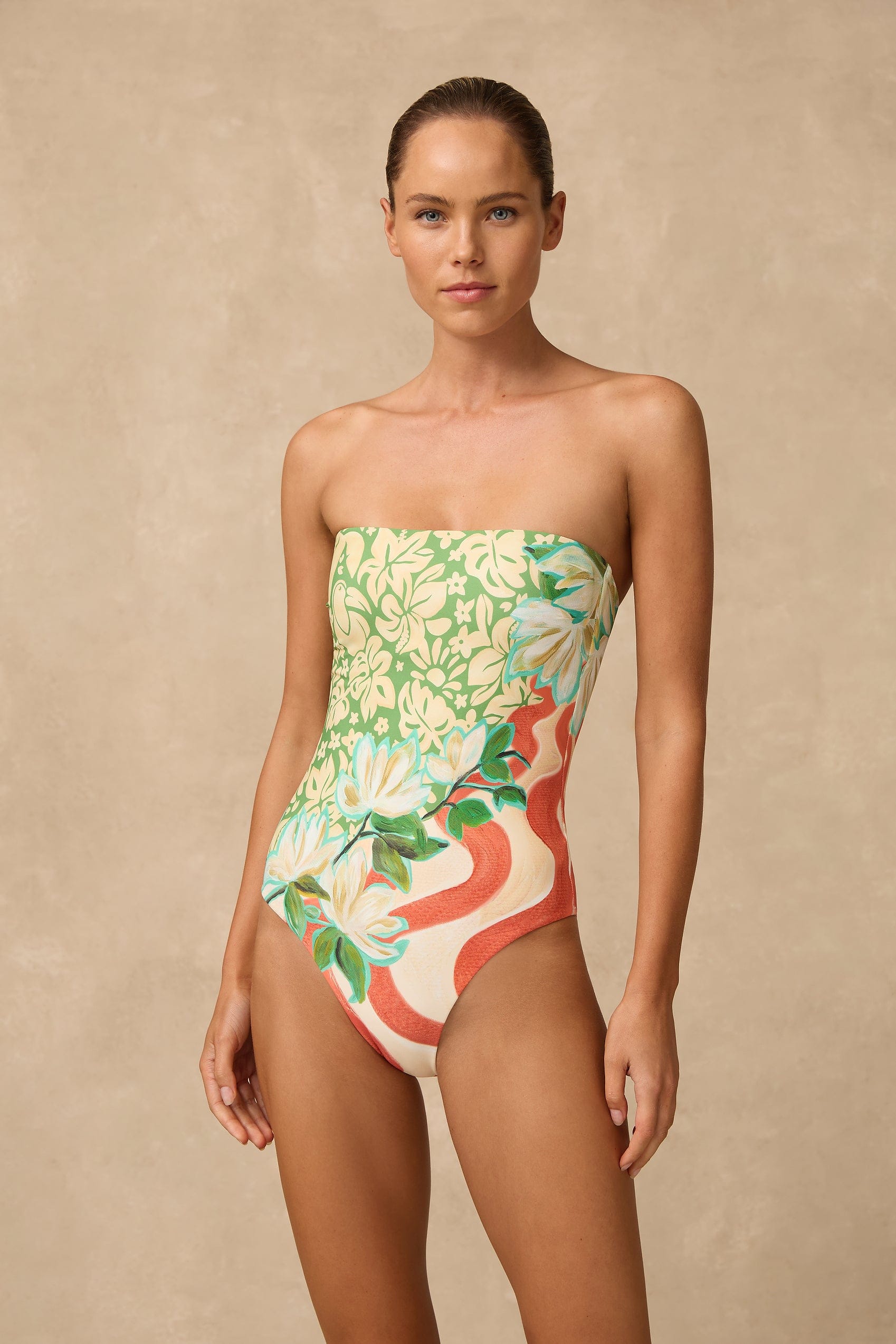 Monte & Lou Monte & Lou Costa Bandeau One Piece - Costa 1110COS-COS-08 Monte & Lou Costa Bandeau One Piece - Costa Splash Swimwear One Pieces AU8/US4 9353802095073