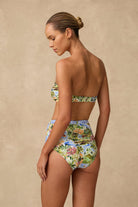 Monte & Lou Monte & Lou Costa High Waist Belted Retro Pant - Costa Monte & Lou Costa High Waist Belted Retro Pant - Costa Splash Swimwear Bikini Bottoms