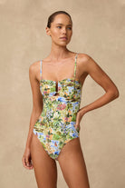 Monte & Lou Monte & Lou Costa Ruched U Wire Bandeau One Piece - Costa Monte & Lou Costa Ruched U Wire Bandeau One Piece - Costa Splash Swimwear One Pieces