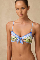 Monte & Lou Monte & Lou Costa Tie Front Bralette - Costa Monte & Lou Costa Tie Front Bralette - Costa Splash Swimwear Bikini Tops