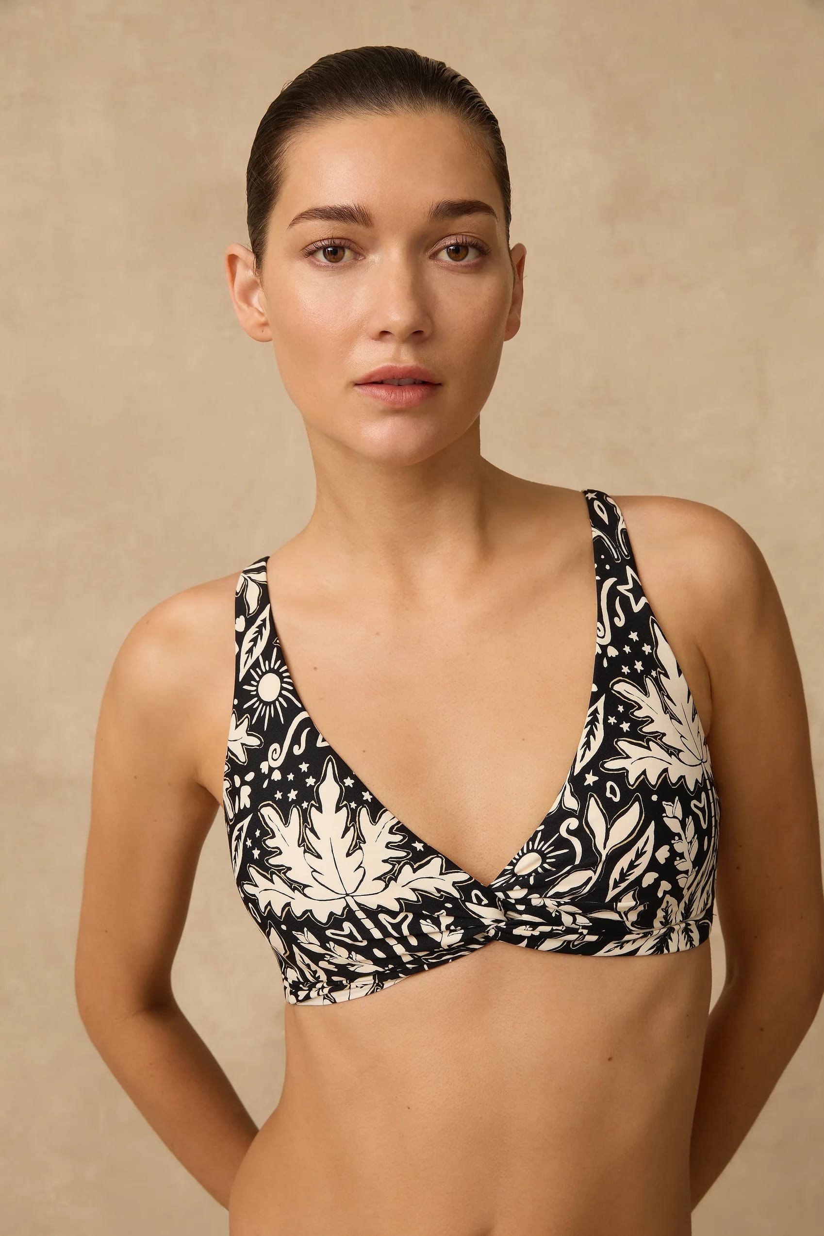 Monte & Lou Monte & Lou Desert Nights Multi Fit Twist Crop Monte & Lou Desert Nights Multi Fit Twist Crop Splash Swimwear Bikini Tops